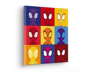 Komar Spidey Symmetry Tableau sur châssis en bois véritable 30 x 30 cm, coloré