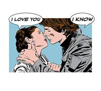 Komar Star Wars Classic Comic Quote Leia Han - Taille : 70 x 50 cm Impression d'art (sans cadre)