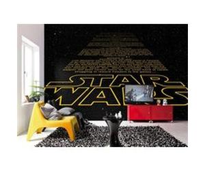 Komar Star Wars Intro Ouverture Crawl Papier Peint, en Vinyle, Jaune/Noir, Lot de 8 Noir G