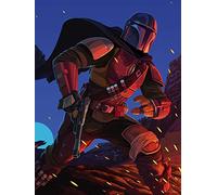Komar Star Wars Mandalorian Ambush WB-SW-001-50 x 70 cm, décoration murale, affiche d'art | Sans cadre | WB-SW-001-50 x 70, rouge, bleu