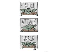 Komar Star Wars Mandalorian The Child Protect Attack Snack 30 x 40 cm | Baby Yoda Décoration murale Poster Impression d'art | Taille cadre | WB-SW-010-30 x 40 cm Multicolore