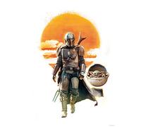 Komar Star Wars WB-SW-007-30x40 Tableau mural Motif Mandalorian The Child Family Trip Décoration Poster Impression d'art Multicolore 30 x 40 cm