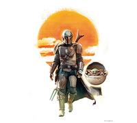 Komar Star Wars WB-SW-007 Tableau mural Motif Mandalorian The Child Family Trip Décoration Poster Impression d'art Multicolore 40 x 50 cm