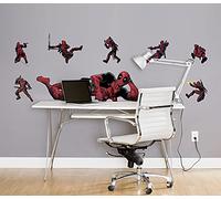 Komar Sticker Mural Marvel de Deadpool Posing - 100 x 70 cm (Largeur x Hauteur) - 8 pièces - Autocollant décoratif, Mural, décoration Murale, Chambre d'enfant - 14741h
