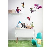 Komar Sticker mural - Motif Spidey and His Amazing Friends Chasing - Dimensions : 50 x 70 cm - Marvel - Pour chambre d'enfant, Coloré