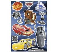 KOMAR Stickers Fênêtre Disney Cars 3 Flash Mc Queen, Jackson Storm, Cruz Ramirez et Hook 31x31cm Multicolors G