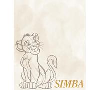 Komar Tableau mural Disney The Lion King Simba Sketch - Taille 40 x 50 cm - Décoration murale pour chambre d'enfant