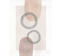 Komar Tableau mural Line Art Circles - Dimensions : 30 x 40 cm