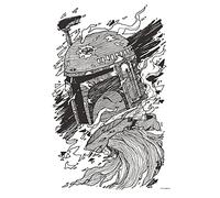 Komar Tableau mural - Star Wars Boba Fett Dessin - Taille : 50 x 70 cm (sans cadre) - Décoration pour chambre d'enfant - Impression d'art