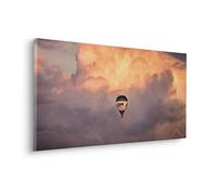Komar Tableau sur châssis dans un cadre en bois véritable - Flying Balloon - Dimensions : 40 x 90 cm - Impression murale, décoration murale, design, salon, chambre à coucher