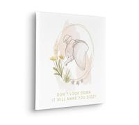 Komar Tableau sur châssis - Disney Dumbo Don't Look Down - Dimensions : 40 x 40 cm - Toile murale pour chambre d'enfant, beige, blanc