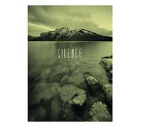 Komar Word Lake Silence Sand Affiche Murale avec Cadre en 3 Tailles, Gelb, Grau, Schwarz, P085B-30x40