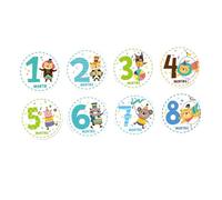 KOMBIUDA 12 Pièces Autocollants de Mésure Mensuelle pour Garçon Fille Ensemble de Stickers Adorables pour Événements Du Nouvel Décor pour Album Photo