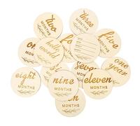 KOMBIUDA 14pièces Cartes Bois De Croissance De Signes Mensuels Pour Nouveaux-nés Accessoires Photographiques Bois Annonce De Grossesse Et Événements Spéciaux