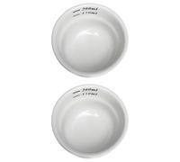 KOMBIUDA 2 Pièces Tasse à Mesurer en Céramique 200ml, Blanche | Ouverture Simple, Surface Lisse, Mesure Claire, Cuisine, Sauces et Eau, Rangement Facile