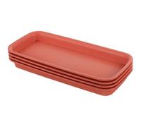 KOMBIUDA 4 Pièces Soucoupes Rectangulaires en Plastique Rouge | Intérieur et Extérieur, Garde la Zone Propre, Empêche L’eau Terre de Couler