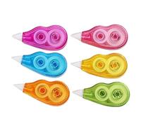 KOMBIUDA 6 Pièces Ruban Correcteur Portable en Pp Léger 12 Mètres Prise en Main Confortable pour Papeterie Scolaire et Bureau Pratique Couleur Aléatoire