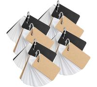 KOMBIUDA 8pièces Fiches Mémo Vierges Papier Kraft et Noir Carnet à Anneaux Détachable Cartes Mémoire Apprentissage pour Étudiants