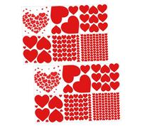 KOMBIUDA Autocollants Muraux de Cœur Rouges 12 Pcs Décor Saint-Valentin pour Mur et Sol Autocollants Décoratifs Auto-Adhésifs sans Trace pour Maison Vitres et Mariage