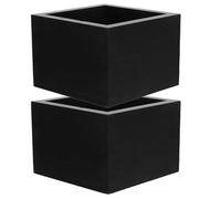 KOMBIUDA Boîte à saké carrée en bois lot de 2, conteneur réutilisable avec finition laquée noire, support facile à porter, coffret élégant pour service à saké et rangement à domicile