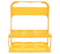 KOMBIUDA Casier Bouteilles Portable Pliable Support Multifonction Poignée pour Bières et Vins Transport Facile pour Camping et Fêtes Jaune Plastique 16 32oz