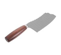 KOMBIUDA Coupe-pommes de Terre Manche Bois en Acier Inoxydable, Ondulé | Coupe-frites Ménager Cuisine, Découpe Uniforme, Nettoyage Facile, pour Carottes et Fruits