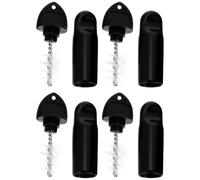 KOMBIUDA Kit de Nettoyage pour Robinets à Bière en Fût Brosses et 4 Bouchons en Caoutchouc Noir, Plastique et Acier Inoxydable, pour Pompes à Eau en Extérieur