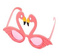 KOMBIUDA Lot de 3 Lunettes de Soleil Hawaïennes en Plastique Rose avec Strass pour Fête Tropicale et Photobooth, Accessoires Uniques pour Carnaval et Soirée Amusante
