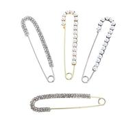 KOMBIUDA Lot de 4 Broches pour Pull en Cristaux Perles Épingles de Poitrine Décoratives pour Vêtements Accessoires Mode Féminins Élégants pour Ornements de Pulls et Manteaux
