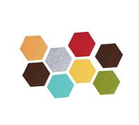 KOMBIUDA Lot de 8 Stickers Muraux Hexagonaux en Feutre, Autocollant Décoratif Multifonctionnel pour Décoration de Classe, Style Moderne Couleur Aléatoire