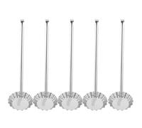 KOMBIUDA Moule à Beignet Cuillère à Frire Plus Profonde Compacte en Acier Inoxydable 5pcs, Cuillère à Frire à Manche Long Multifonctionnelle pour Friture Maison DIY