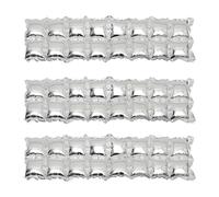 KOMBIUDA Mur de Fond de Ballons Métalliques Carrés en Aluminium Argenté 3pcs pour Décoration Festive à Domicile et Bars Accessoires Photo