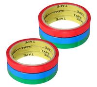 KOMBIUDA Rubans Adhésifs pour Sceller Paquets en Pet 12mm 6 Rouleaux Rouges Bleus Verts pour Machine à Sceller Paquets Supermarché Efficacité Améliorée