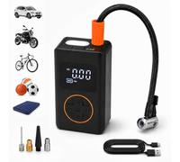 KOMBO - Compresseur d’Air Portable Sans Fil 8V - Gonfleur de Pneus Numérique 130 PSI avec Arrêt Automatique, USB-C et 5 Adaptateurs, Mini Compresseur Rechargeable