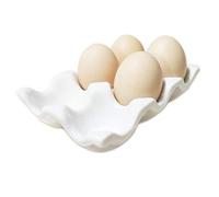 Komfami Support à œufs en porcelaine - Pour réfrigérateur - 6 œufs