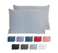 Komfortec 100% Coton Jersey Taie d'oreiller - Lot de 2-40x60 cm, Oreiller 150 g/m², Housse de Coussin, Gris