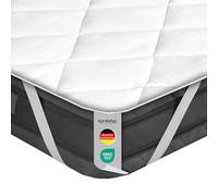 Komfortec 200x200 cm sur-Matelas, 4 Bande élastique, 500 g/m² Respirant protège-Matelas, Blanc