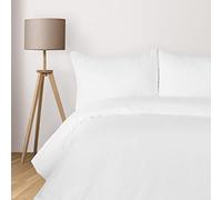 Komfortec Deluxe Parure de lit 2 pièces 140 x 200 cm - Housse de Couette 140 x 200 cm - avec taies d'oreiller - en Microfibre avec Fermeture éclair - Doux et Infroissable - Blanc