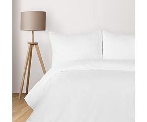 Komfortec Deluxe Parure de lit 2 pièces 140 x 200 cm - Housse de Couette 140 x 200 cm - avec taies d'oreiller - en Microfibre avec Fermeture éclair - Doux et Infroissable - Blanc
