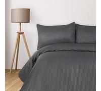 Komfortec Deluxe Parure de lit 3 pièces de 200 x 200 cm et taies d'oreiller 200 x 200 cm en Microfibre avec Fermeture éclair, Douce et Infroissable, Anthracite