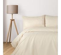 Komfortec Deluxe Parure de lit 3 pièces en Microfibre Douce et Infroissable 200 x 200 cm avec taies d'oreiller et Fermeture éclair Beige