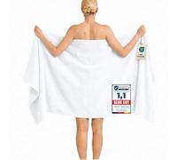 Komfortec Drap de Bain 100x200 cm, 100% Coton, Grande Serviette de Bain, Douce et Très Absorbante, Blanc