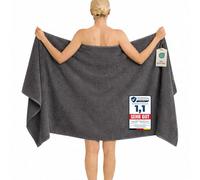 Komfortec Drap de Bain 100x200 cm, 100% Coton, Grande Serviette de Bain, Douce et Très Absorbante, Gris Anthracite