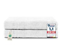 Komfortec Lot de 2 Serviettes de Sauna 80 x 200 cm 100% Coton XXL - Grandes Serviettes de Sauna Douces, à séchage Rapide, Blanc