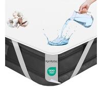 Komfortec Protège-Matelas, 200 x 200 cm, en Coton, Respirant, Anti-allergie, ne froisse Pas, certifié Oeko-Tex, surmatelas imperméable, Ajustement Confortable, Nettoyage Facile, Durable