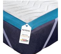 Komfortec Surmatelas 90 x 200 cm - Hauteur : 5 cm - en Mousse Visco-mémoire avec 4 Coins en Caoutchouc pour lit à sommier tapissier, Housse Lavable en Aloe Vera