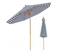 KOMFOTTEU 2,7M Parasol Jardin Droit inclinable, Mât Bambou | Toile Polyester, Anti-UV, Parasol Rond, Hauteur réglable, Parasols d'extérieur, 8 Baleines, idéal pour Terrasse, Balcon