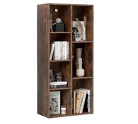 KOMFOTTEU Bibliothèque Ouverte, Placement Horizontal & Vertical Industriel | Étagère à Livres Ouverte en Bois, 7 Casier de 2 Tailles, Meuble Rangement, 2 Kits Antidérapants, , 49,5 x 23 x 106 cm