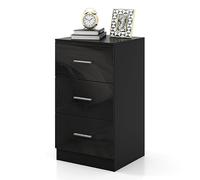 KOMFOTTEU Caisson de Bureau, 3 Tiroirs, 37 x 34 x 66,5 cm, Lot de 1, Noir | petite Commode multifonctionnelle avec Tapis de Protection, Classeur de Dossiers avec Dispositif Anti-basculement