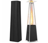 KOMFOTTEU Chauffage Gaz Pyramidal Extérieur 48000BTU, Housse Anti-poussière | Chauffage de Tour à Flamme Extérieure avec Roulettes, Parasol Chauffant avec Allumage par Impulsions